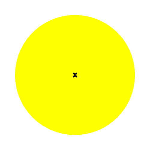 Animation with two frames, looping: 1) a yellow circle against white background, and 2) solid black.
